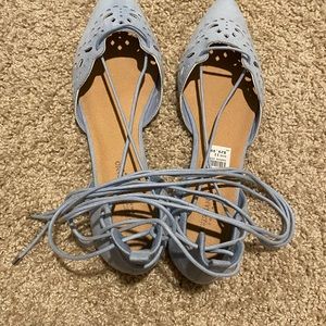 Christian Siriano wrap around ankle flat shoes